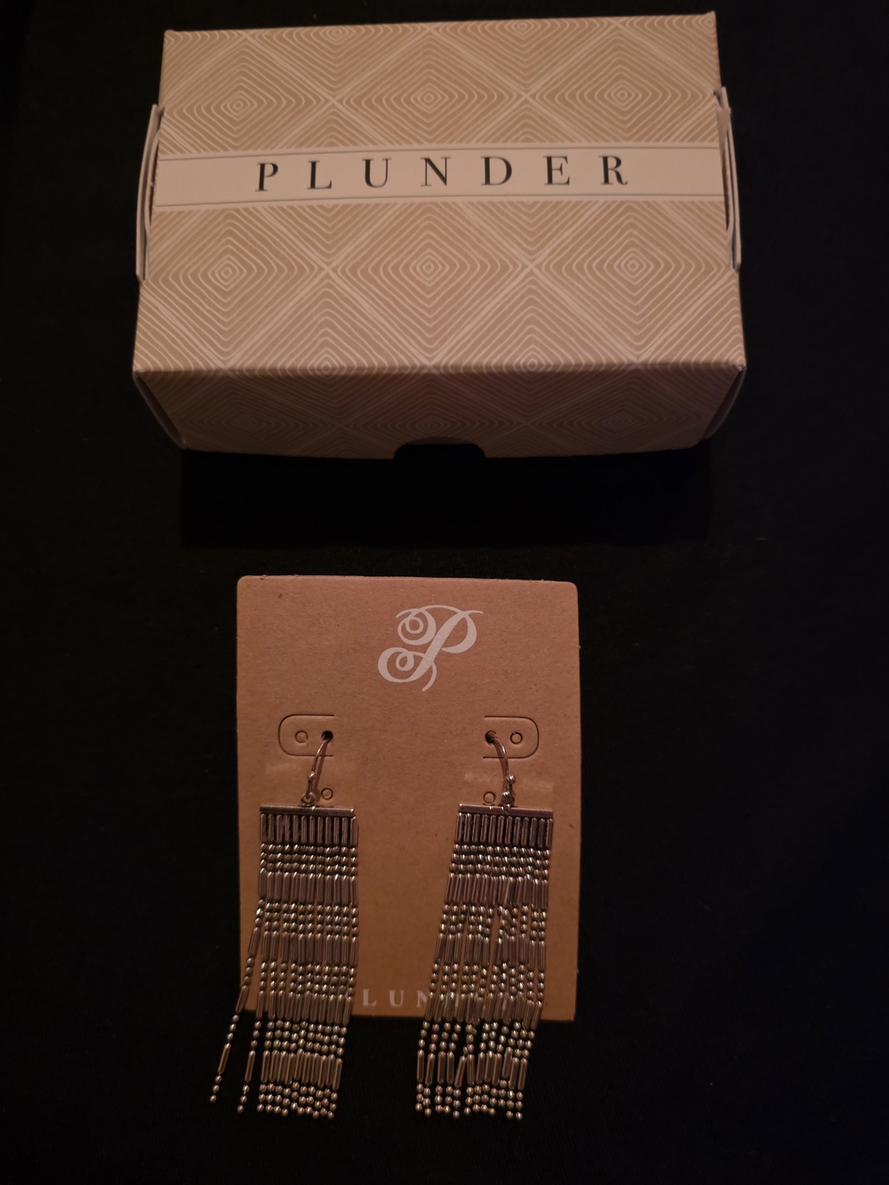 Plunder Silver-Tone Beaded Fringe Earrings